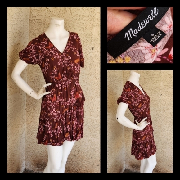 Madewell Ruffle Wrap Dress in Windowbox‎ Floral - Picture 2 of 2
